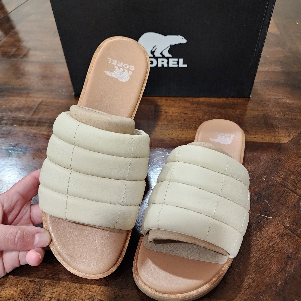 ELLA III Slide Women's Flat Sandal Size 9.5 Sandals Honey white